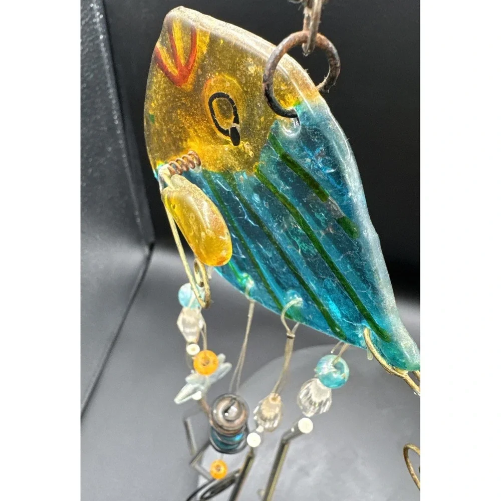 Painted Glass Fish Wind Chime | Marbles, Metal, Plastic | 23